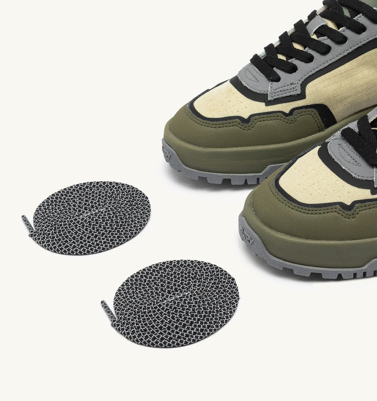 AUTRY Man WILDPACE LOW SNEAKERS IN RIPSTOP NYLON AND LEATHER COLOR CASTLE WALL AND TITANIUM