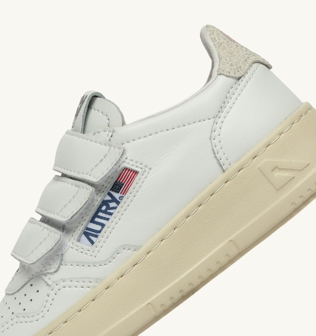 AUTRY Kid MEDALIST LOW KIDSTRIPES SNEAKERS IN LEATHER COLOR WHITE AND GLITTER