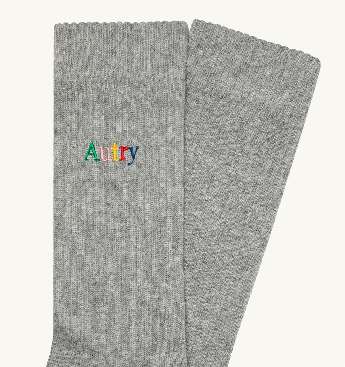 AUTRY Woman|Man RIBBED SOCKS WITH MULTICOLOR EMBROIDERED LOGO UNISEX
