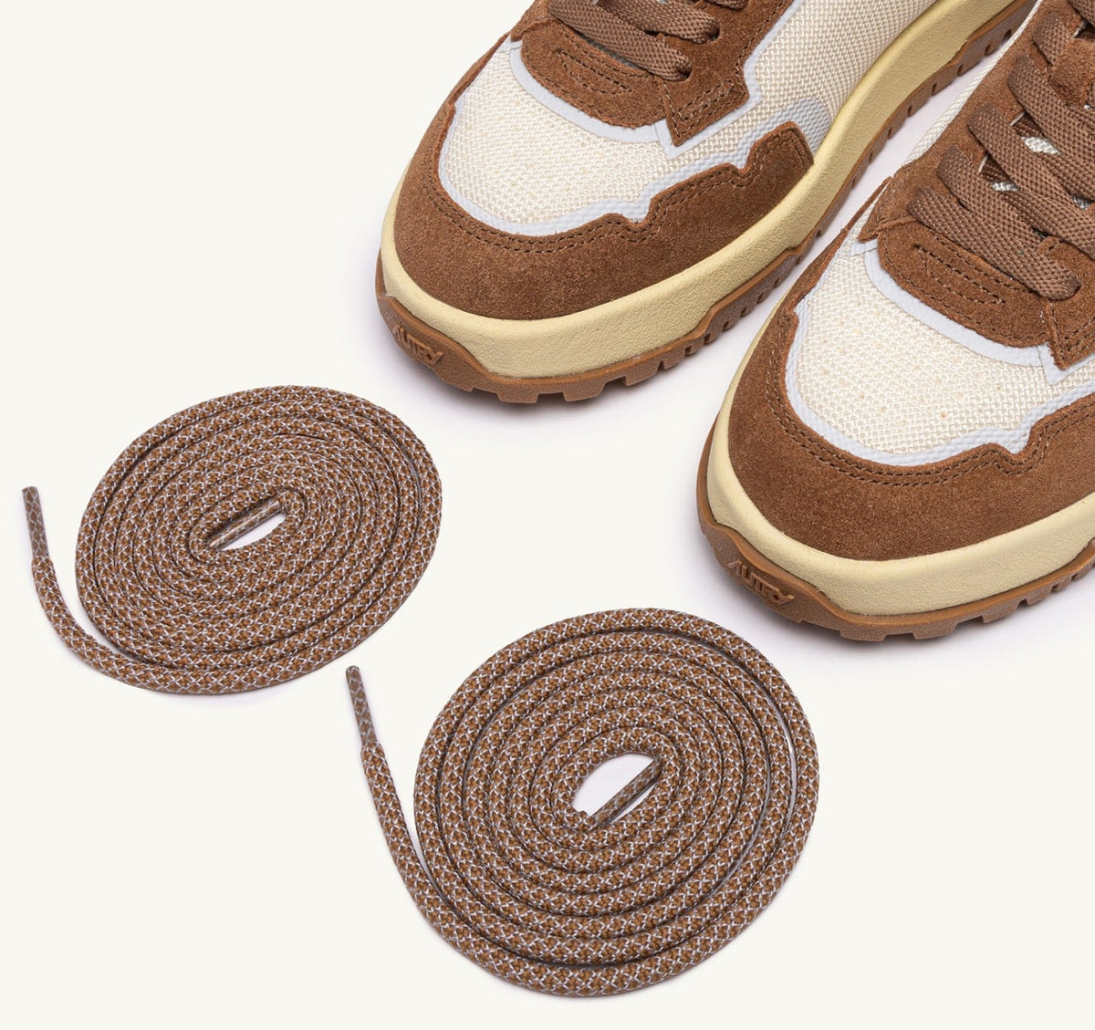AUTRY Woman WILDPACE LOW SNEAKERS IN MESH AND SUEDE COLOR MARSHMALLOW AND CIGAR