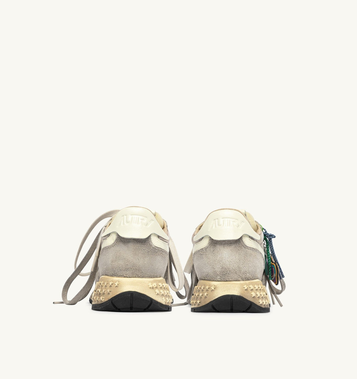 AUTRY Woman REELWIND SUPER VINTAGE SNEAKERS IN WOODSMOKE AND WHITE SUEDE AND NYLON