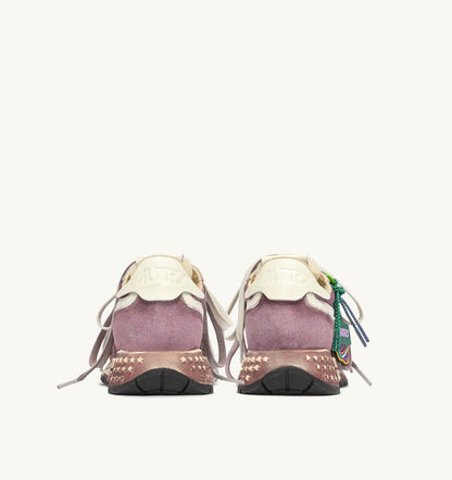AUTRY Woman REELWIND SUPER VINTAGE SNEAKERS IN WINDSOR WINE AND WHITE SUEDE AND NYLON