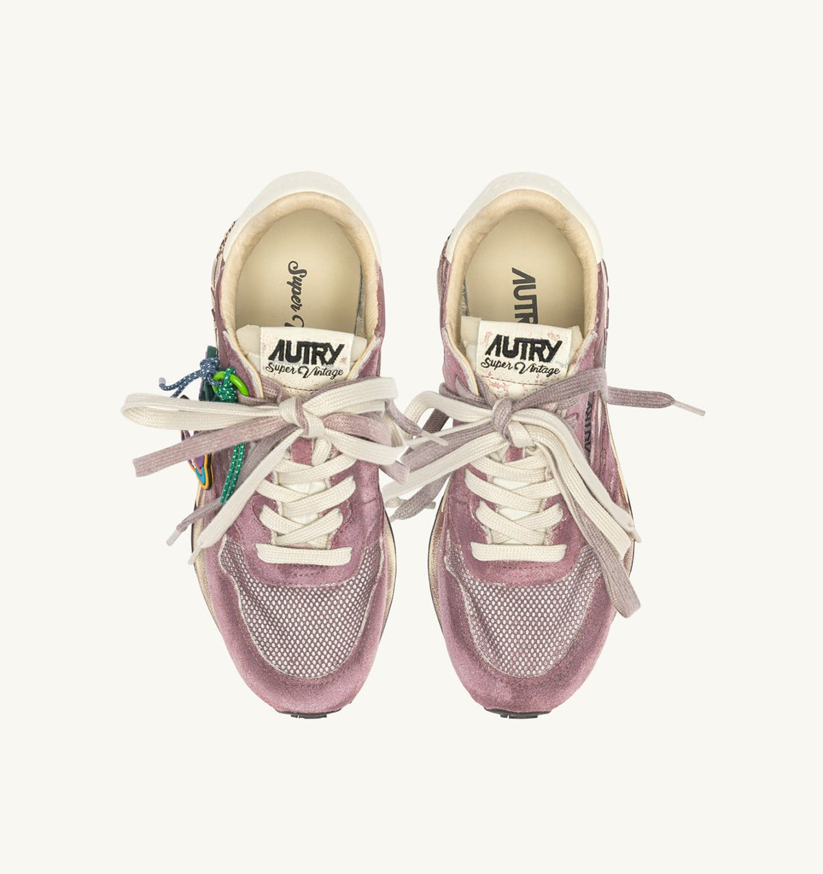 AUTRY Woman REELWIND SUPER VINTAGE SNEAKERS IN WINDSOR WINE AND WHITE SUEDE AND NYLON