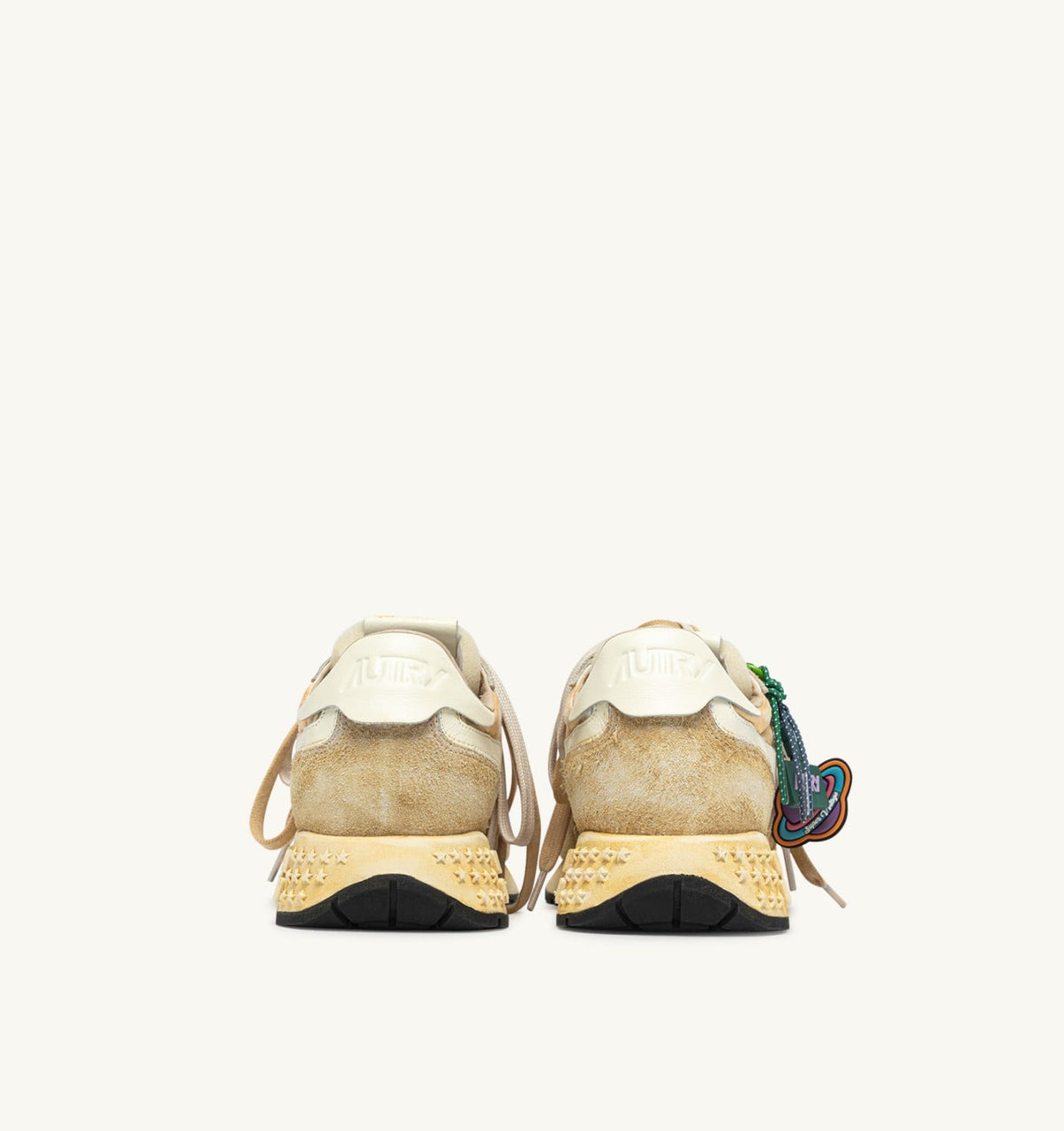 AUTRY Woman REELWIND SUPER VINTAGE SNEAKERS IN YOLK YELLOW AND WHITE SUEDE AND NYLON