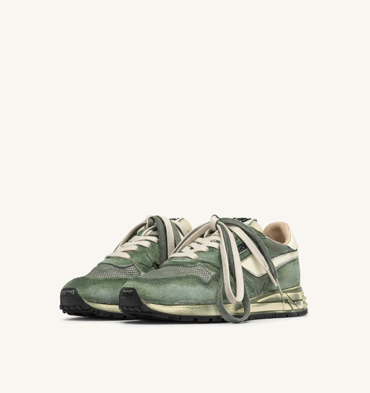 AUTRY Woman REELWIND SUPER VINTAGE SNEAKERS IN LEPRECHAUN AND WHITE SUEDE AND NYLON
