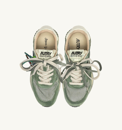 AUTRY Woman REELWIND SUPER VINTAGE SNEAKERS IN LEPRECHAUN AND WHITE SUEDE AND NYLON