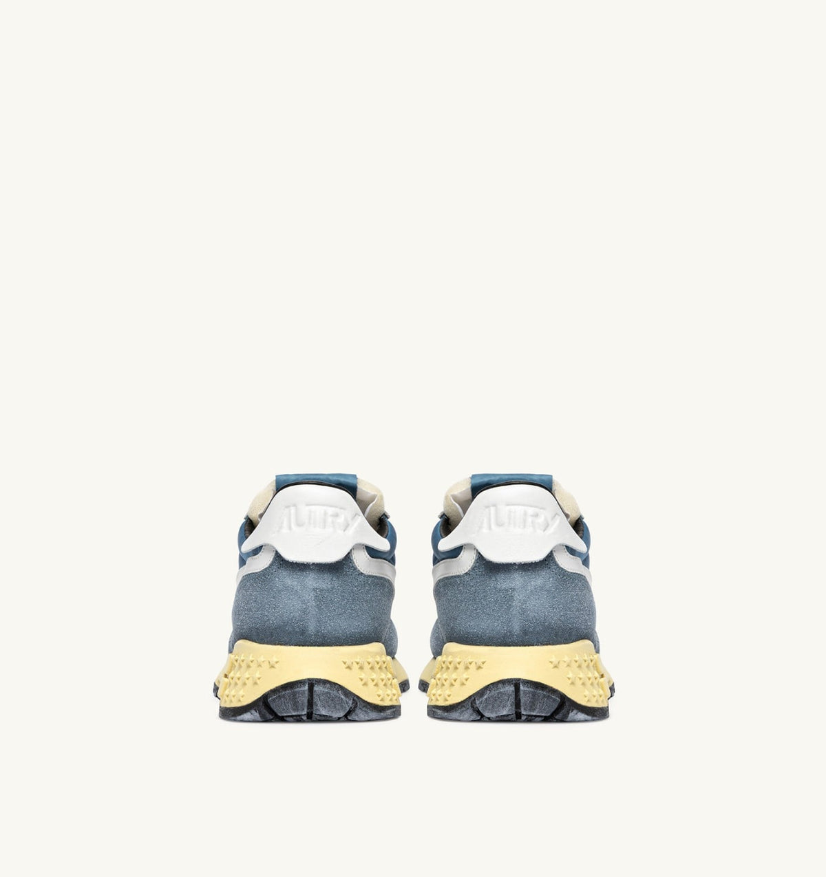 AUTRY Woman REELWIND LOW SNEAKERS IN WHITE AND SKY SUGAR NYLON AND SUEDE