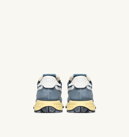 AUTRY Woman REELWIND LOW SNEAKERS IN WHITE AND SKY SUGAR NYLON AND SUEDE