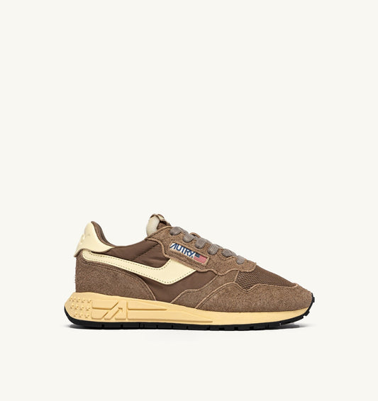 AUTRY Woman REELWIND LOW SNEAKERS IN CROC AND RUTABAGA NYLON AND SUEDE