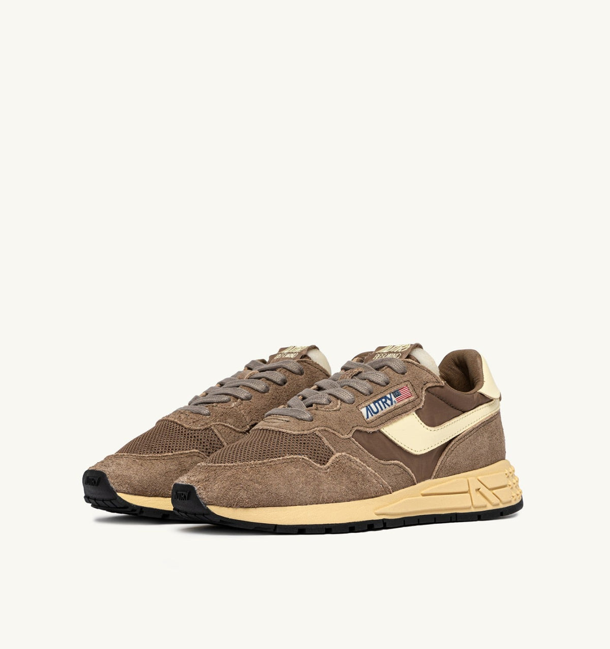 AUTRY Woman REELWIND LOW SNEAKERS IN CROC AND RUTABAGA NYLON AND SUEDE