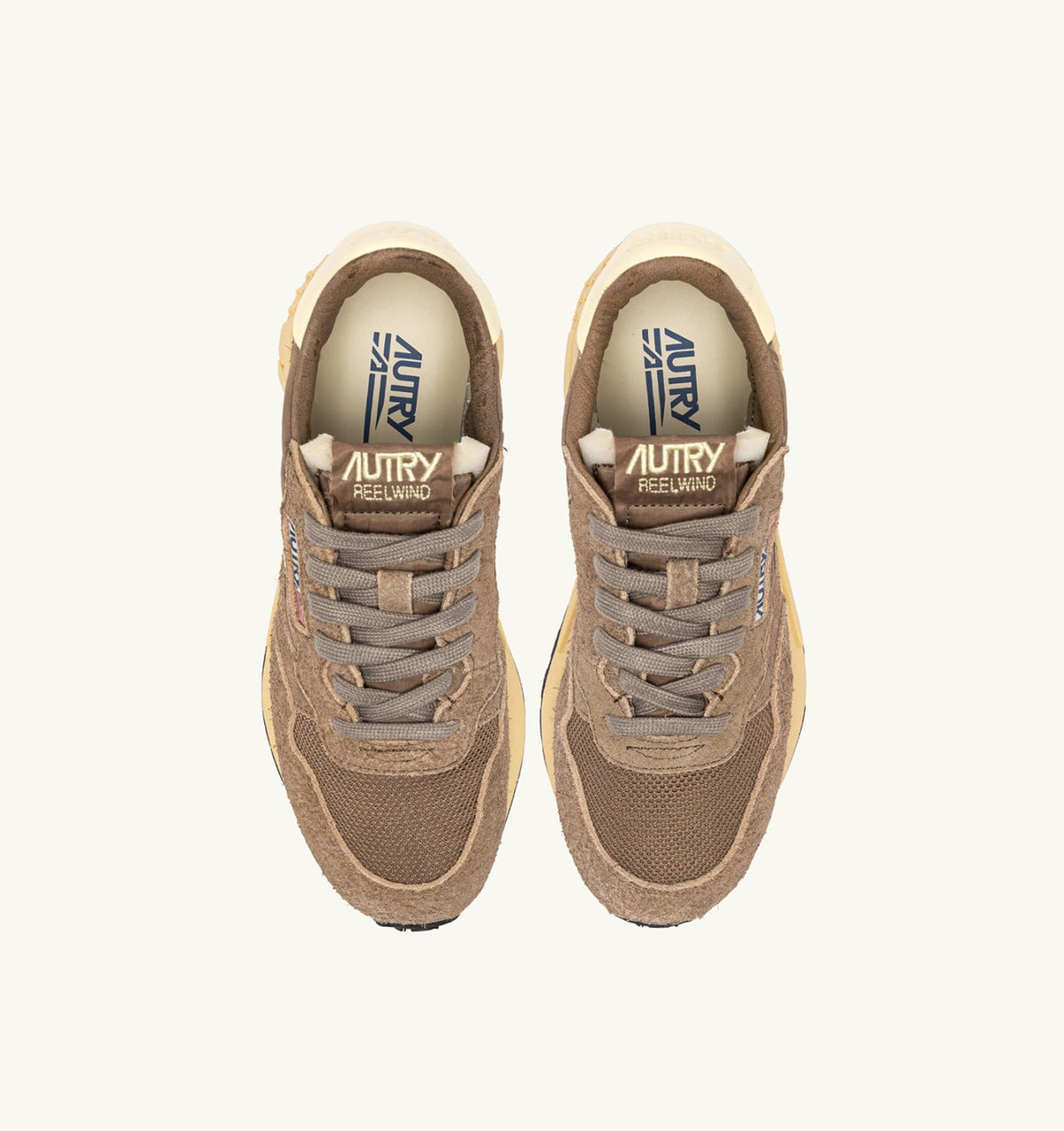 AUTRY Woman REELWIND LOW SNEAKERS IN CROC AND RUTABAGA NYLON AND SUEDE