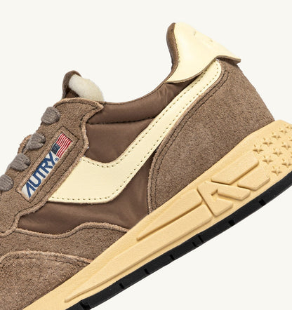 AUTRY Woman REELWIND LOW SNEAKERS IN CROC AND RUTABAGA NYLON AND SUEDE
