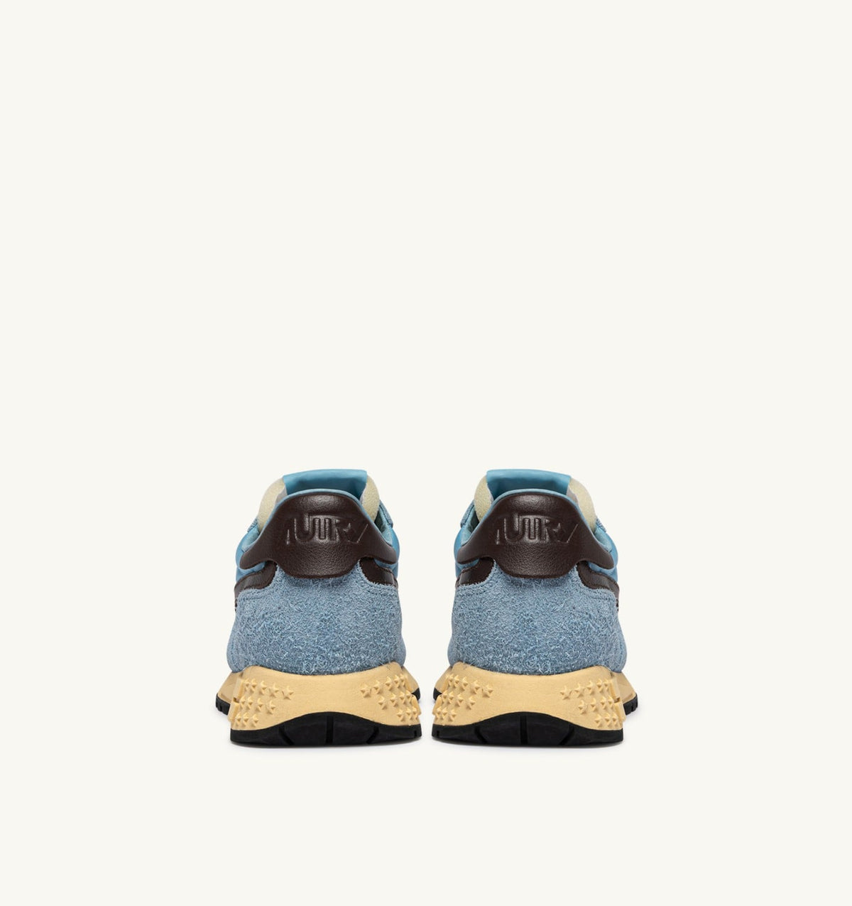 AUTRY Woman REELWIND LOW SNEAKERS IN FORGET ME NOT AND BRACKEN NYLON AND SUEDE