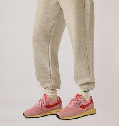 AUTRY Woman REELWIND LOW SNEAKERS IN PINK CHERUB AND FLAME SCARLET NYLON AND SUEDE