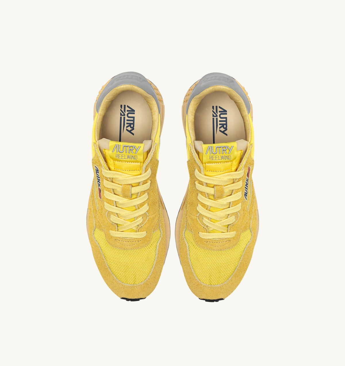 AUTRY Woman REELWIND LOW SNEAKERS IN POPCORN AND VAPOR NYLON AND SUEDE
