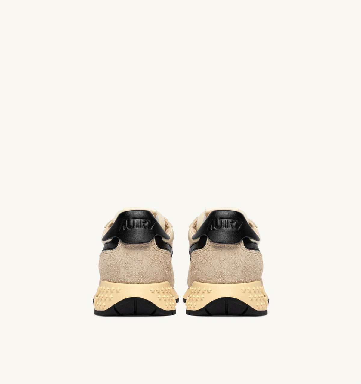 AUTRY Woman REELWIND LOW SNEAKERS IN ECRU AND BLACK NYLON AND SUEDE