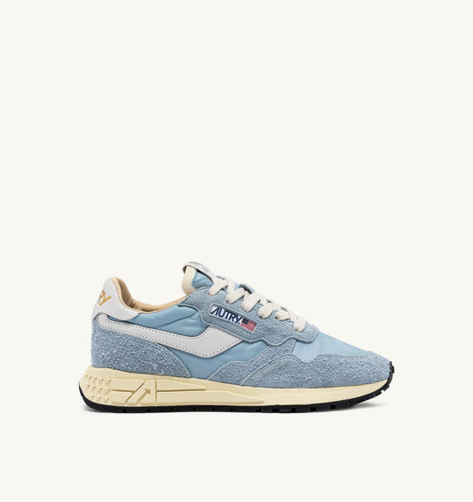 AUTRY Woman REELWIND LOW SNEAKERS IN CELESTIAL BLUE NYLON AND SUEDE