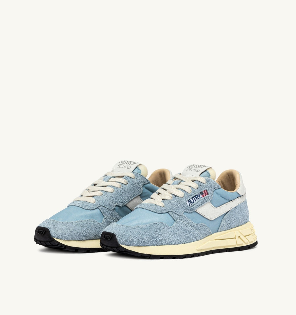AUTRY Woman REELWIND LOW SNEAKERS IN CELESTIAL BLUE NYLON AND SUEDE