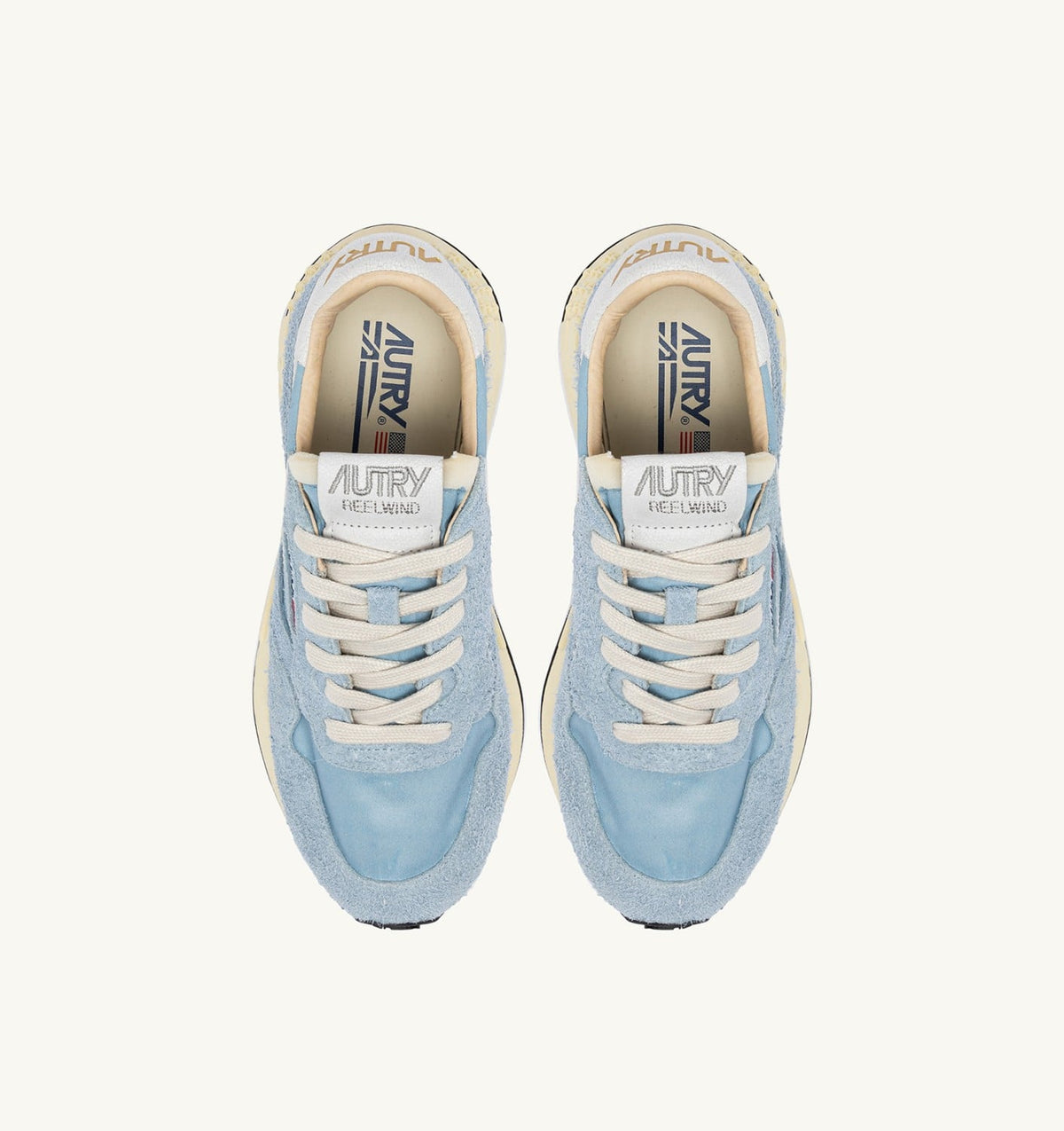 AUTRY Woman REELWIND LOW SNEAKERS IN CELESTIAL BLUE NYLON AND SUEDE