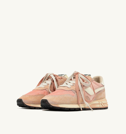AUTRY Woman REELWIND SUPER VINTAGE SNEAKERS IN WHITE AND PINK SUEDE AND NYLON