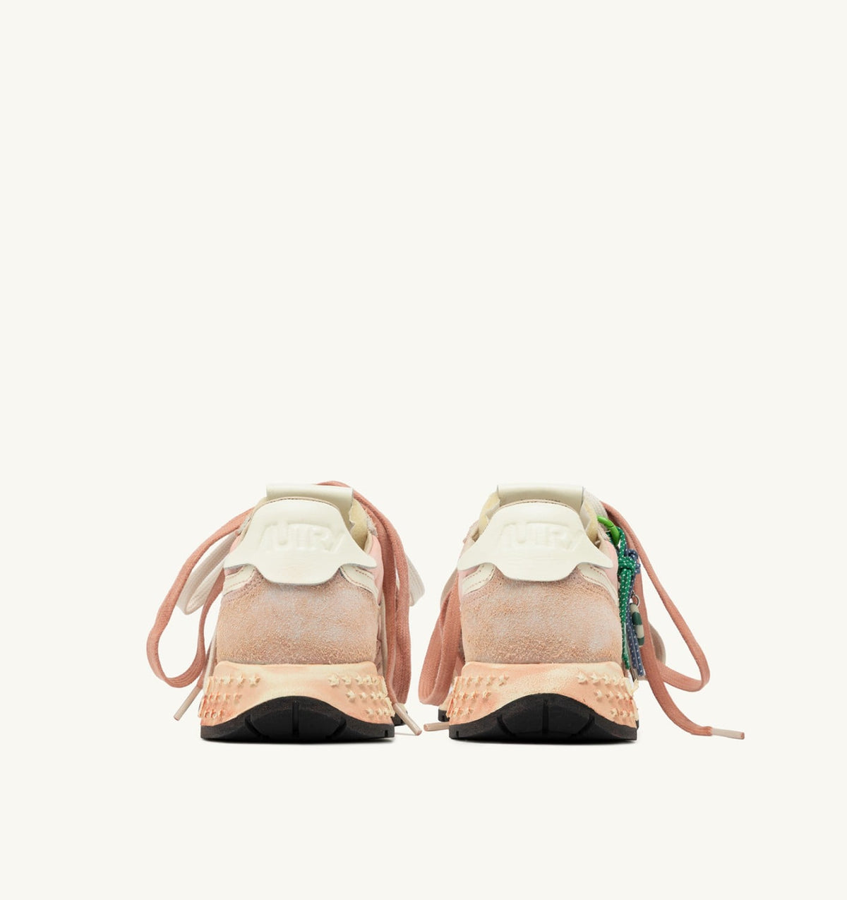 AUTRY Woman REELWIND SUPER VINTAGE SNEAKERS IN WHITE AND PINK SUEDE AND NYLON