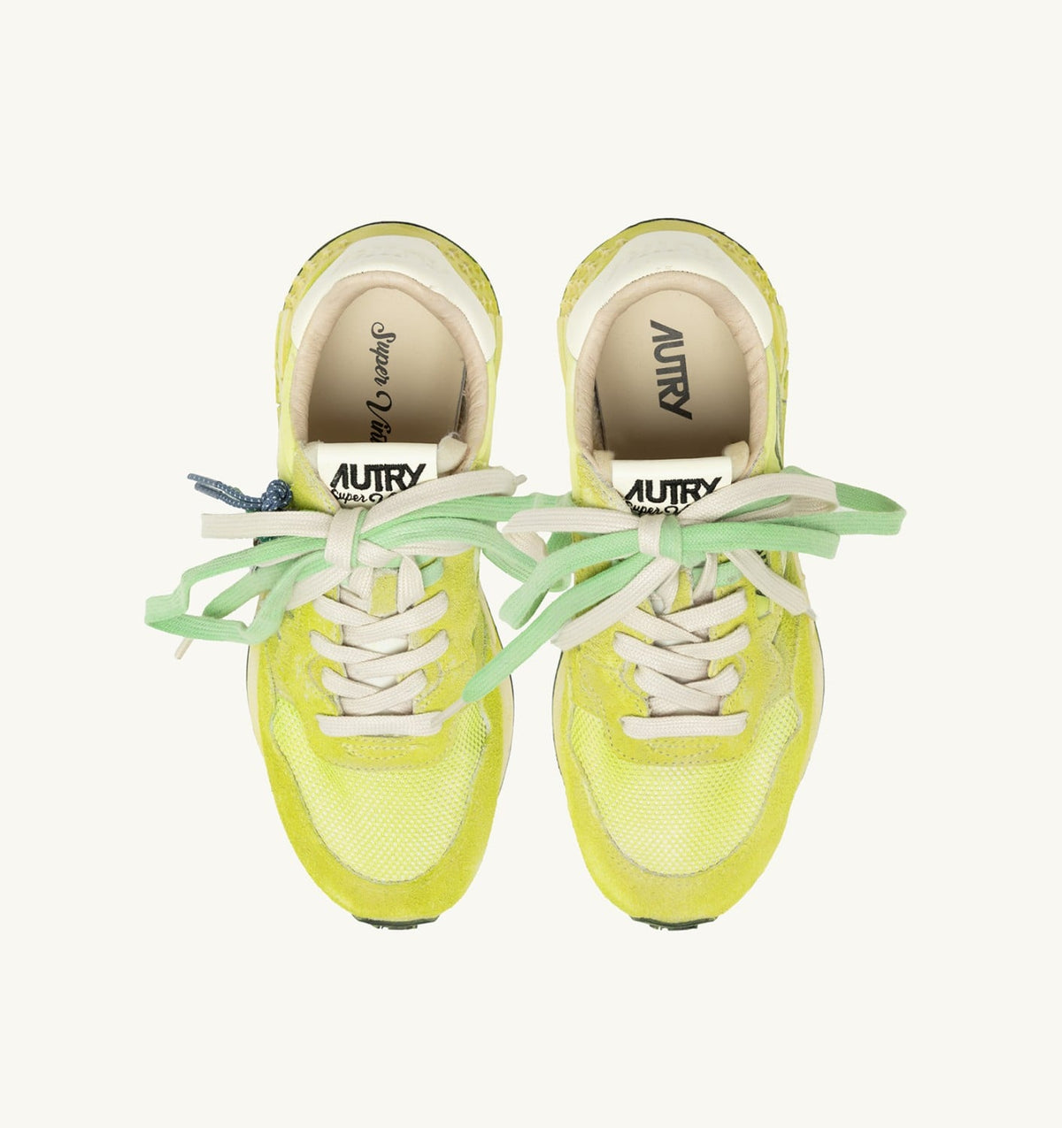 AUTRY Woman REELWIND SUPER VINTAGE SNEAKERS IN WHITE AND ELECTRIC SUEDE AND NYLON