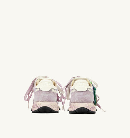 AUTRY Woman REELWIND SUPER VINTAGE SNEAKERS IN WHITE AND LILAC SUEDE AND NYLON