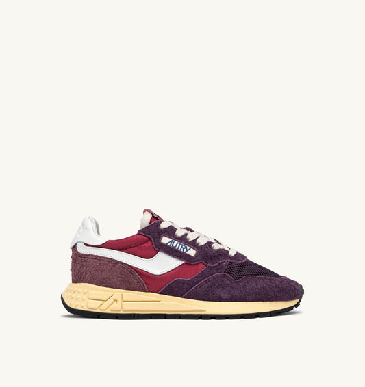 AUTRY Woman REELWIND LOW SNEAKERS IN AMARONE AND PLUM NYLON AND SUEDE