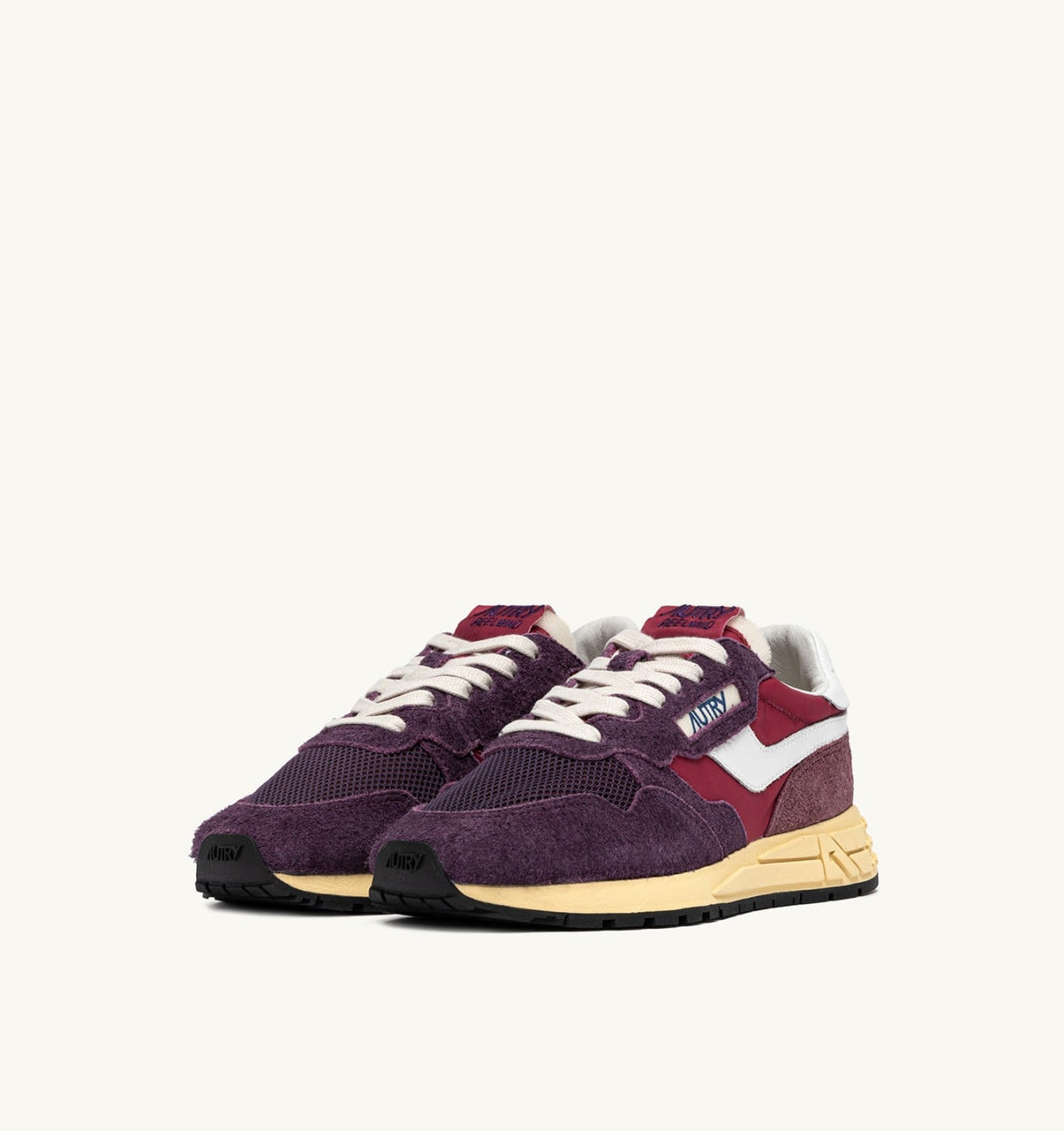 AUTRY Woman REELWIND LOW SNEAKERS IN AMARONE AND PLUM NYLON AND SUEDE