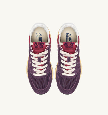 AUTRY Woman REELWIND LOW SNEAKERS IN AMARONE AND PLUM NYLON AND SUEDE