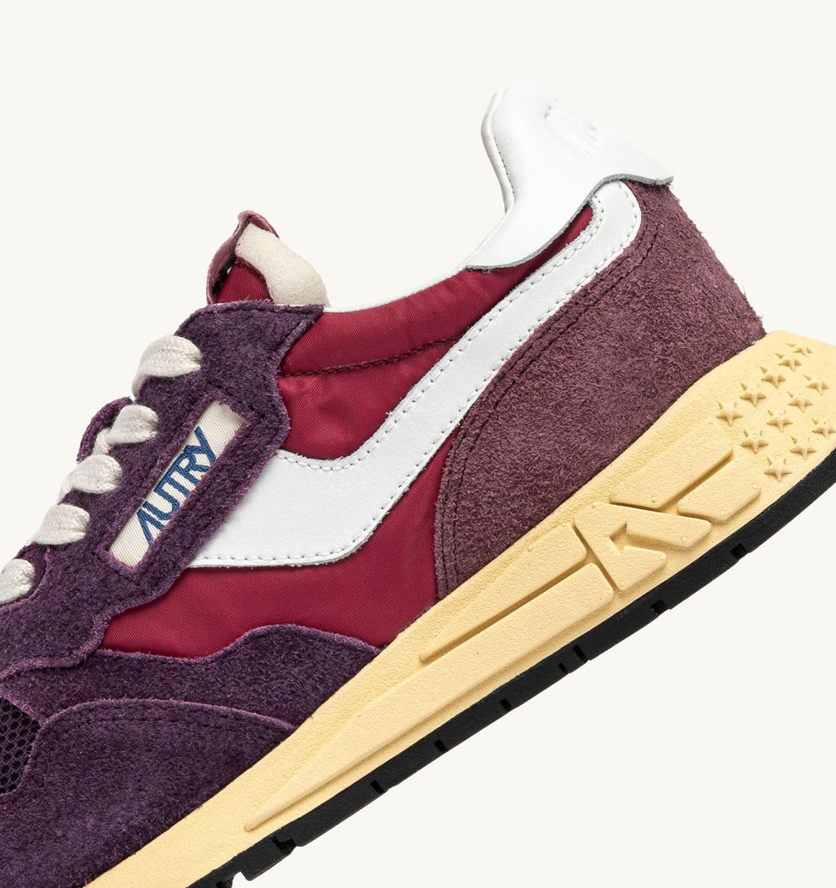 AUTRY Woman REELWIND LOW SNEAKERS IN AMARONE AND PLUM NYLON AND SUEDE