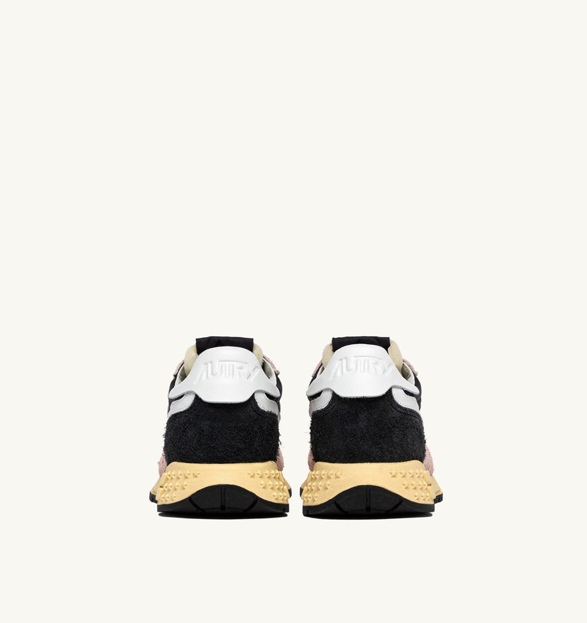AUTRY Woman REELWIND LOW SNEAKERS IN BLACK AND ROSA NYLON AND SUEDE