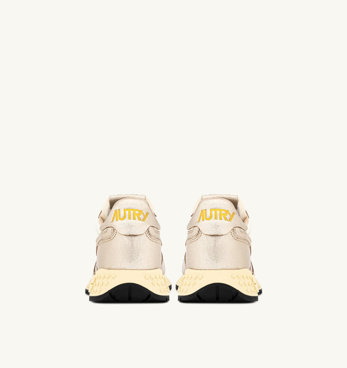 AUTRY Woman REELWIND SNEAKERS IN GOLD- TONE NYLON AND METALIZED LEATHER