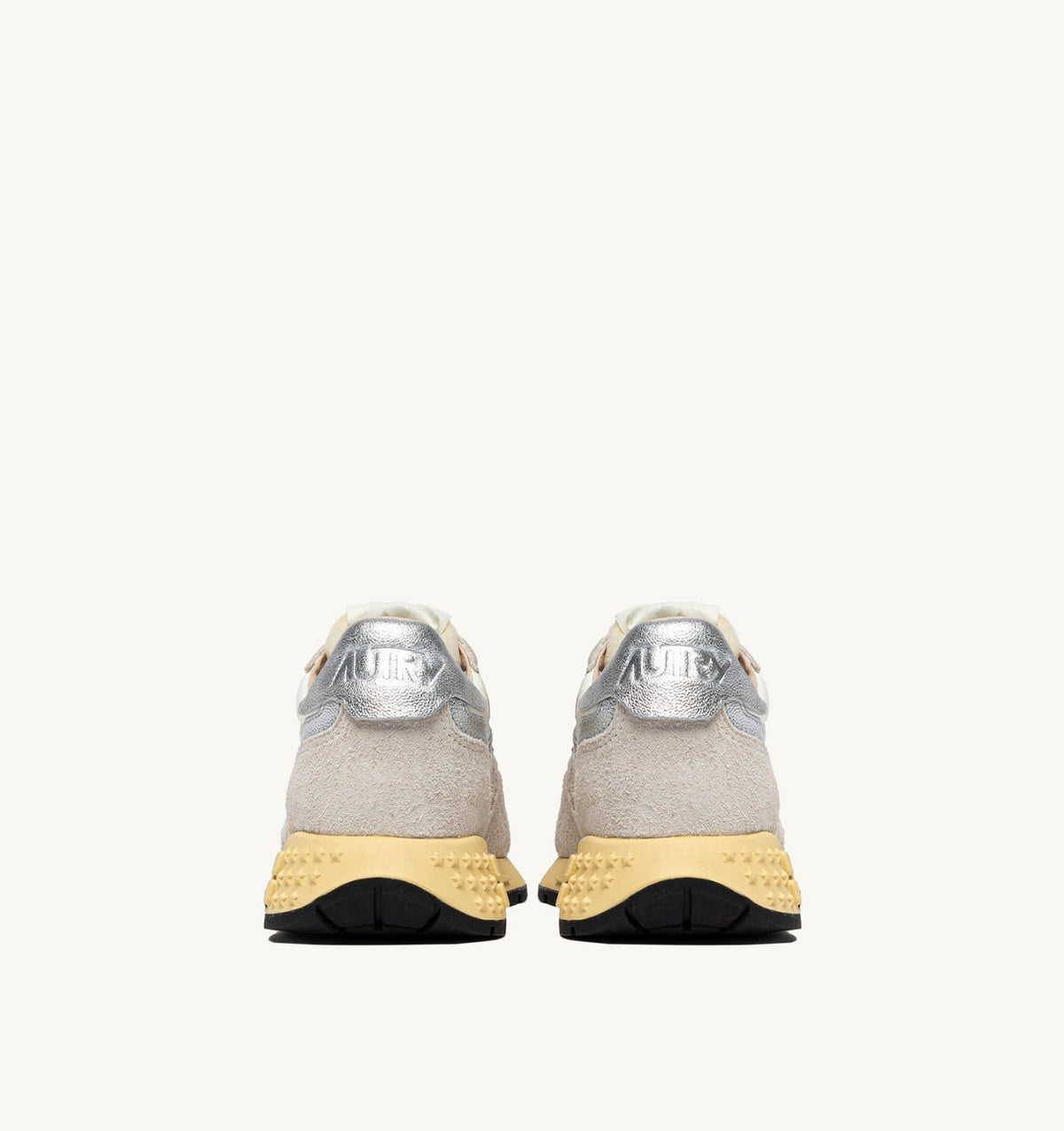 AUTRY Woman REELWIND SNEAKERS IN WHITE AND SILVER NYLON AND SUEDE