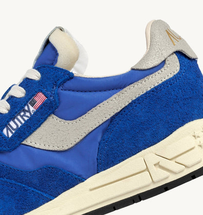 AUTRY Woman REELWIND LOW SNEAKERS IN BLUE NYLON AND SUEDE