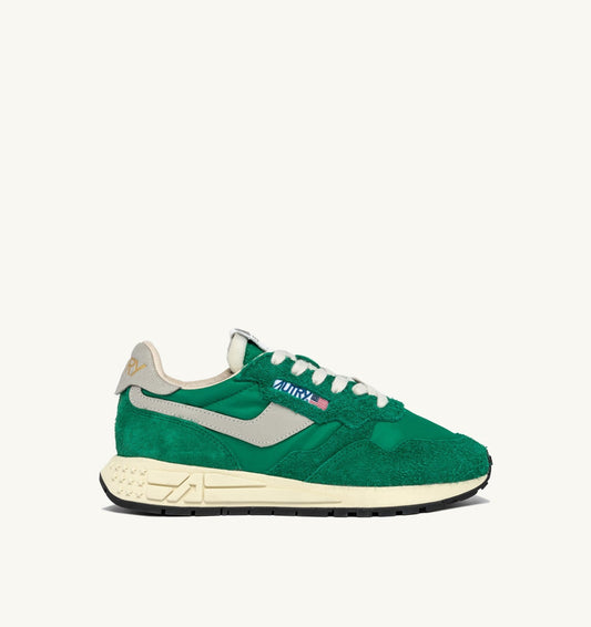 AUTRY Woman REELWIND LOW SNEAKERS IN GREEN NYLON AND SUEDE