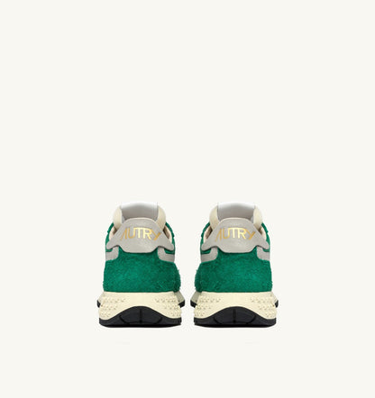 AUTRY Woman REELWIND LOW SNEAKERS IN GREEN NYLON AND SUEDE