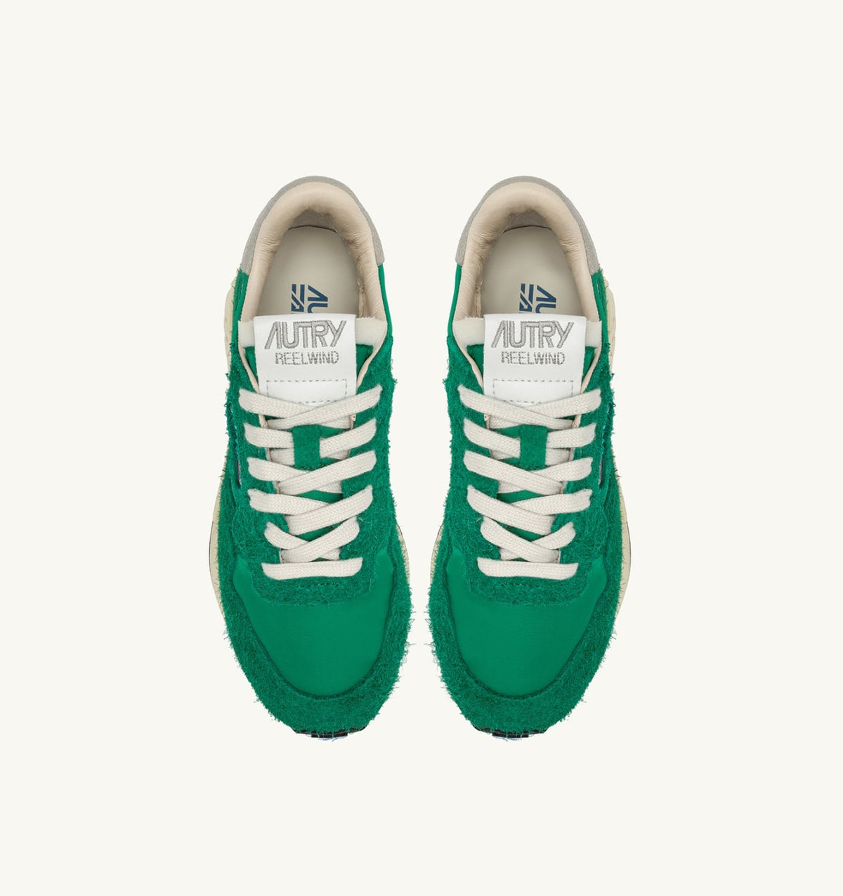 AUTRY Woman REELWIND LOW SNEAKERS IN GREEN NYLON AND SUEDE