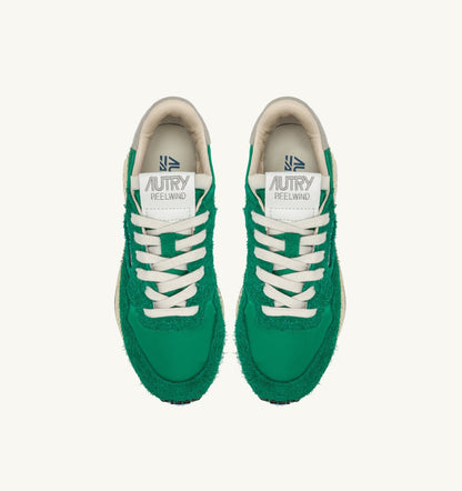 AUTRY Woman REELWIND LOW SNEAKERS IN GREEN NYLON AND SUEDE