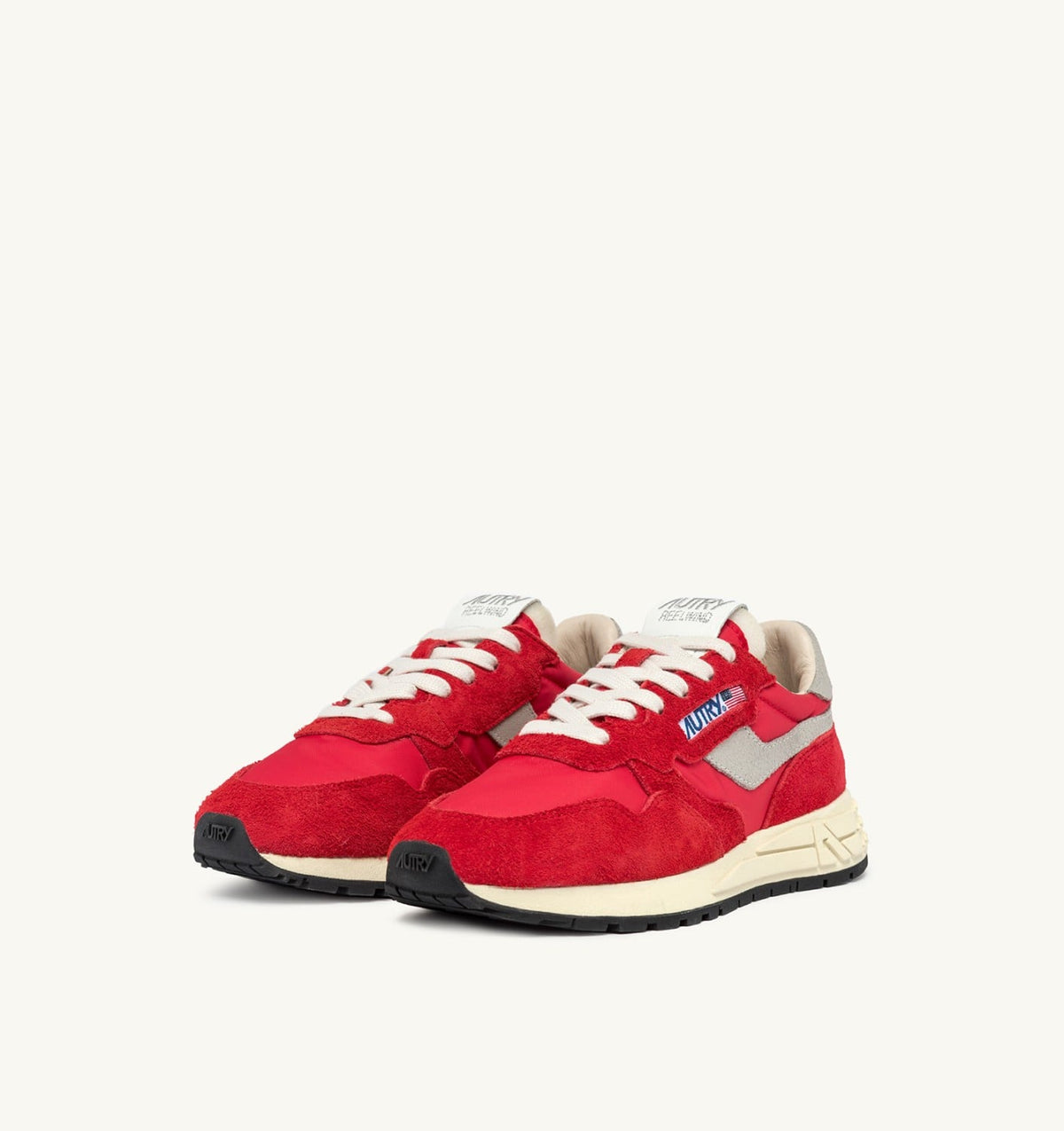 AUTRY Woman REELWIND LOW SNEAKERS IN RED NYLON AND SUEDE