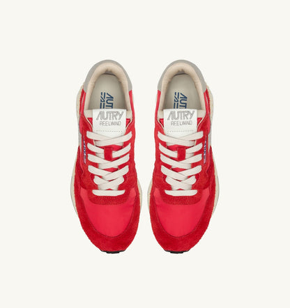 AUTRY Woman REELWIND LOW SNEAKERS IN RED NYLON AND SUEDE