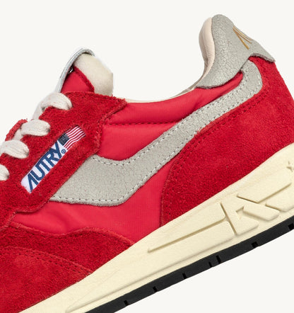 AUTRY Woman REELWIND LOW SNEAKERS IN RED NYLON AND SUEDE