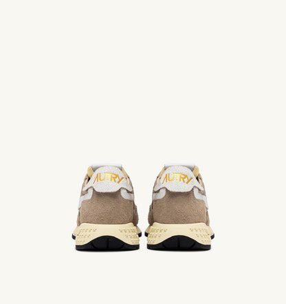 AUTRY Woman REELWIND LOW SNEAKERS IN PEPPER AND WHITE NYLON AND SUEDE