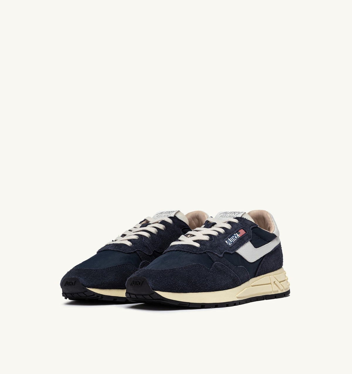 AUTRY Woman REELWIND LOW SNEAKERS IN BLUE SPACE AND WHITE NYLON AND SUEDE