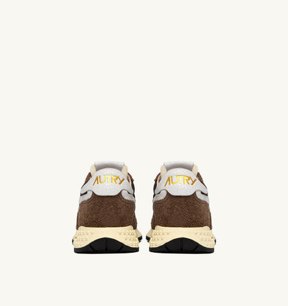 AUTRY Woman REELWIND LOW SNEAKERS IN WHITE AND TUNDRA NYLON AND SUEDE