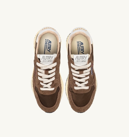 AUTRY Woman REELWIND LOW SNEAKERS IN WHITE AND TUNDRA NYLON AND SUEDE