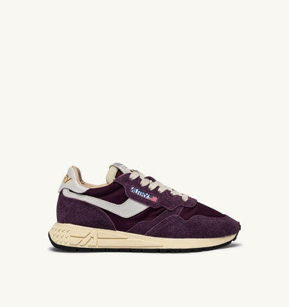 AUTRY Woman REELWIND LOW SNEAKERS IN WHITE AND WINTER BLOOM NYLON AND SUEDE