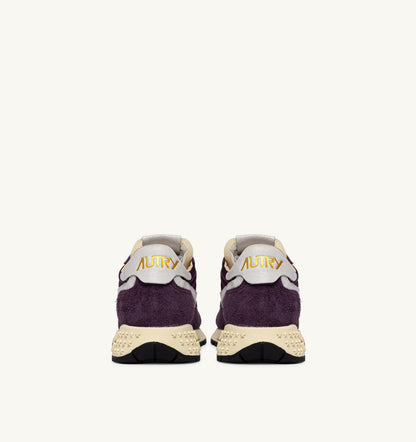 AUTRY Woman REELWIND LOW SNEAKERS IN WHITE AND WINTER BLOOM NYLON AND SUEDE