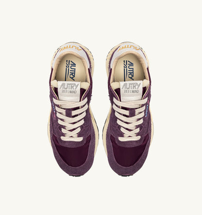 AUTRY Woman REELWIND LOW SNEAKERS IN WHITE AND WINTER BLOOM NYLON AND SUEDE