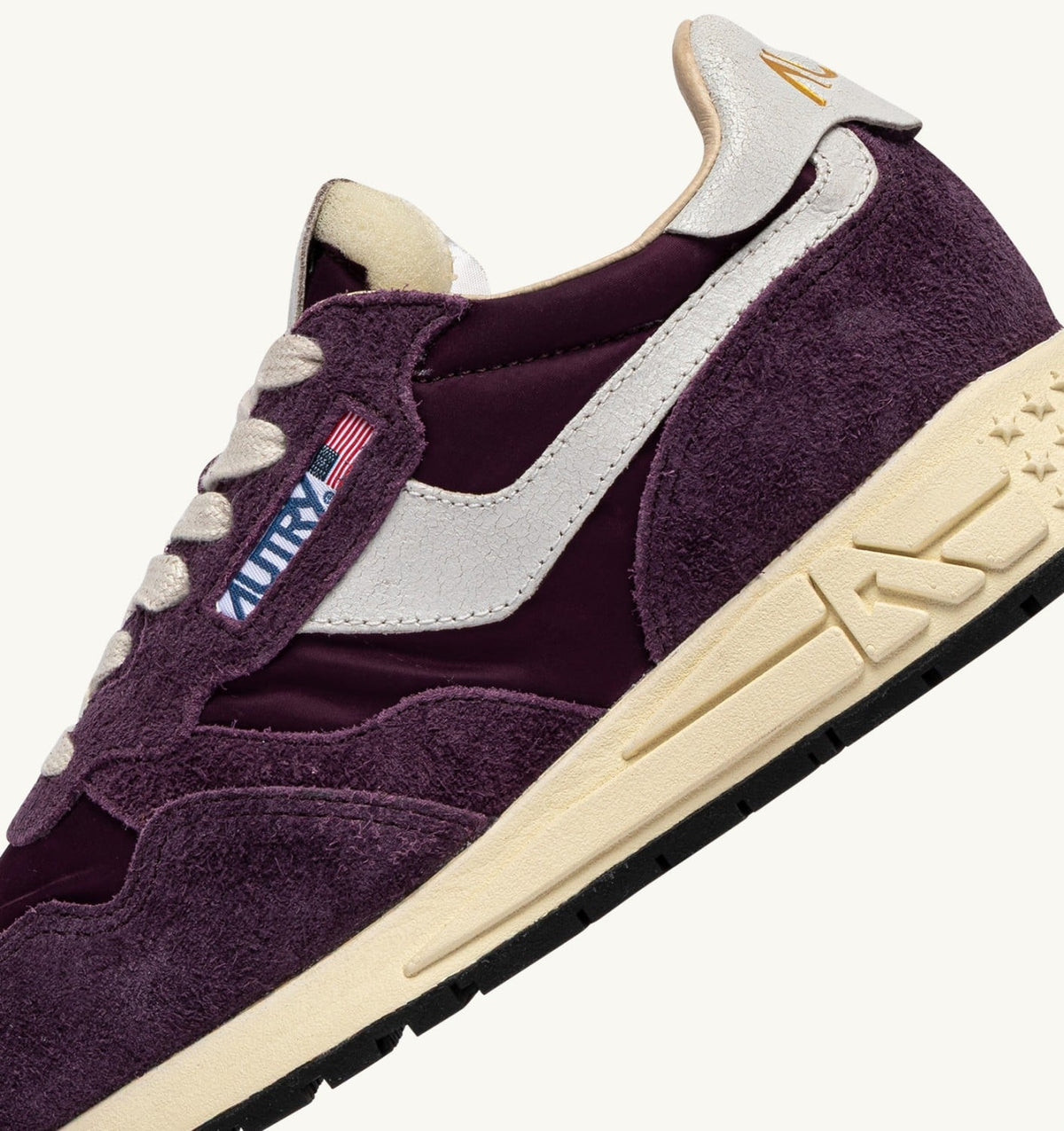 AUTRY Woman REELWIND LOW SNEAKERS IN WHITE AND WINTER BLOOM NYLON AND SUEDE